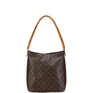 Louis Vuitton Monogram Looping Shoulder Bag Brown Leather